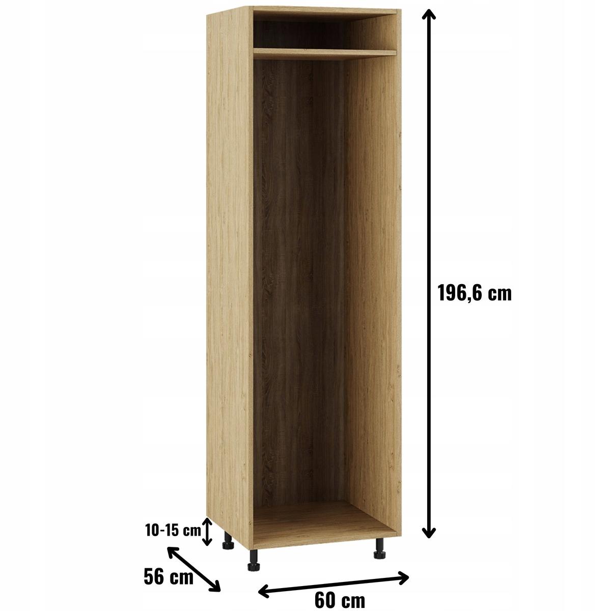 Korpus szafka kuchenna do zabudowy lodówki 60x207x56 cm z akcesoriami dąb kamienny nr. 2