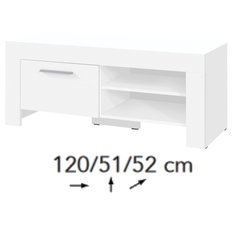 Szafka rtv Cezar 120 cm do salonu biały - Miniaturka zdjęcia nr 2