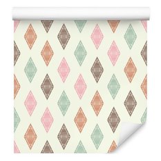 Tapeta Flizelinowa Kolorowe ROMBY Dekor Styl Boho  - Miniaturka zdjęcia nr 3