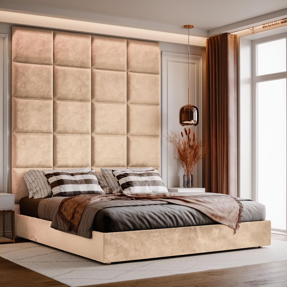  Panele tapicerowane 50x40 cm na ścianę magic velvet beżowy nr. 5