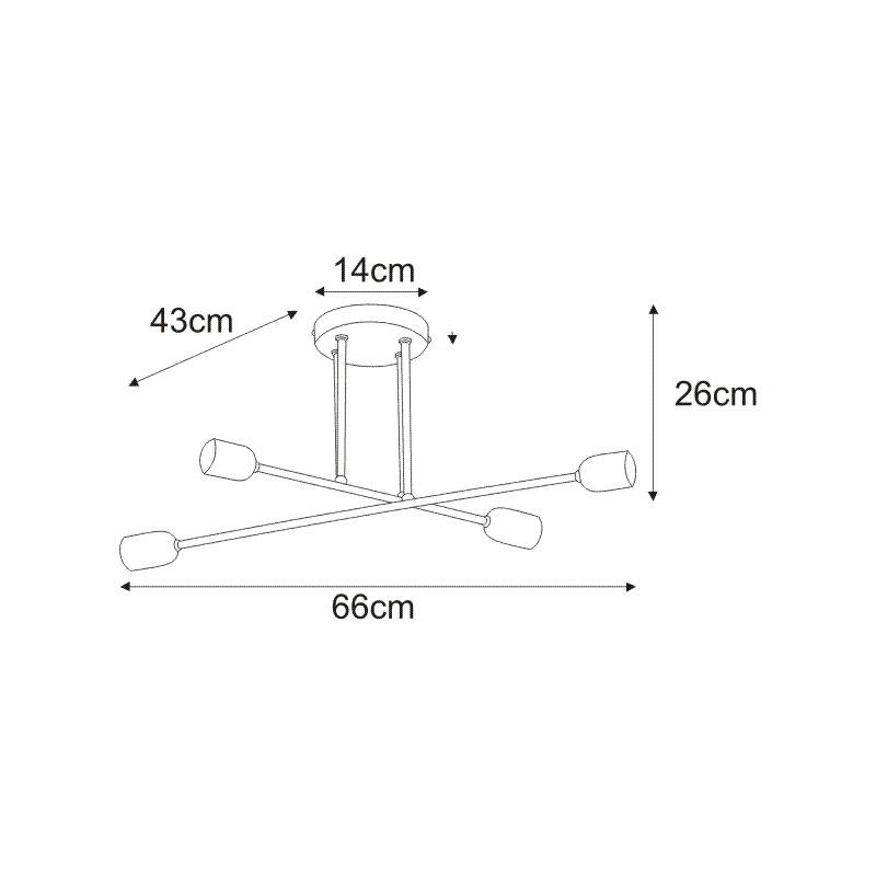 Lampa sufitowa K-4392 SITYA WHITE 66x26x43 cm do salonu lub pokoju biały nr. 3