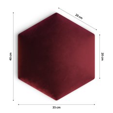 Panele tapicerowane 35x40 hexagon magic velvet bordowy - Miniaturka zdjęcia nr 4