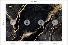 Fototapeta Do Salonu Abstrakcyjny Czarny MARMUR Kamień Dekoracja Nowoczesna z efektem 3D - Miniaturka zdjęcia nr 2