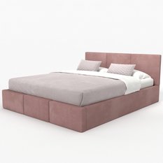 Łóżko tapicerowane do sypialni 180x200x100 cm podwójne z pojemnikiem modne różowe - Miniaturka zdjęcia nr 11