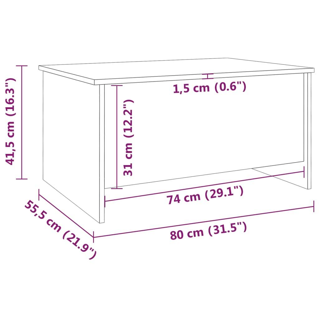 Stolik kawowy 80x55,5x41,5 cm z rozkładanym blatem ze schowkiem biały o wysokim połysku do salonu nr. 8