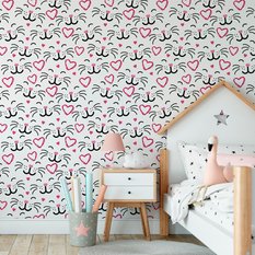 Tapeta Dla Dziewczynki Kocie BUŹKI Serduszka Serca 53x1000  - Miniaturka zdjęcia nr 5