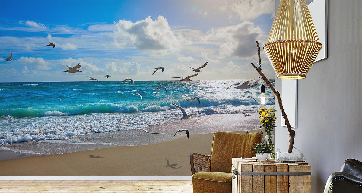 Fototapeta Plaża Morze Fale Dekoracja Nowoczesna do Salonu z Efektem 3D nr. 2