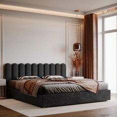 Panele tapicerowane 20x80 cm na ścianę płotek czarny magic velvet  - Miniaturka zdjęcia nr 5