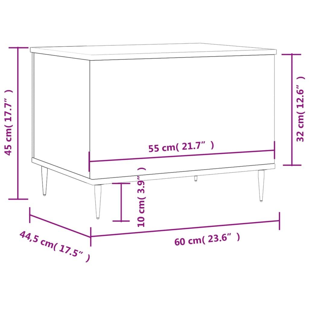 Stolik kawowy 60x44,5x45 cm z rozkładanym blatem ze schowkiem szarość betonu do salonu nr. 11