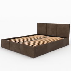 Łóżko tapicerowane do sypialni 180x200x120 cm podwójne z pojemnikiem modne brązowe - Miniaturka zdjęcia nr 14