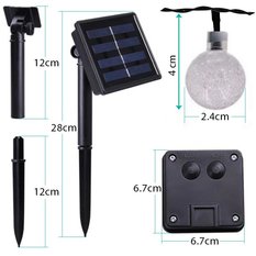 Girlanda ogrodowa 9m lampki ledowe solarne do ogrodu  - Miniaturka zdjęcia nr 10