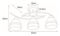 Lampa sufitowa K-JSL-6572/3 AB COLAR 53x25x18 cm do salonu lub pokoju patyna - Miniaturka zdjęcia nr 2