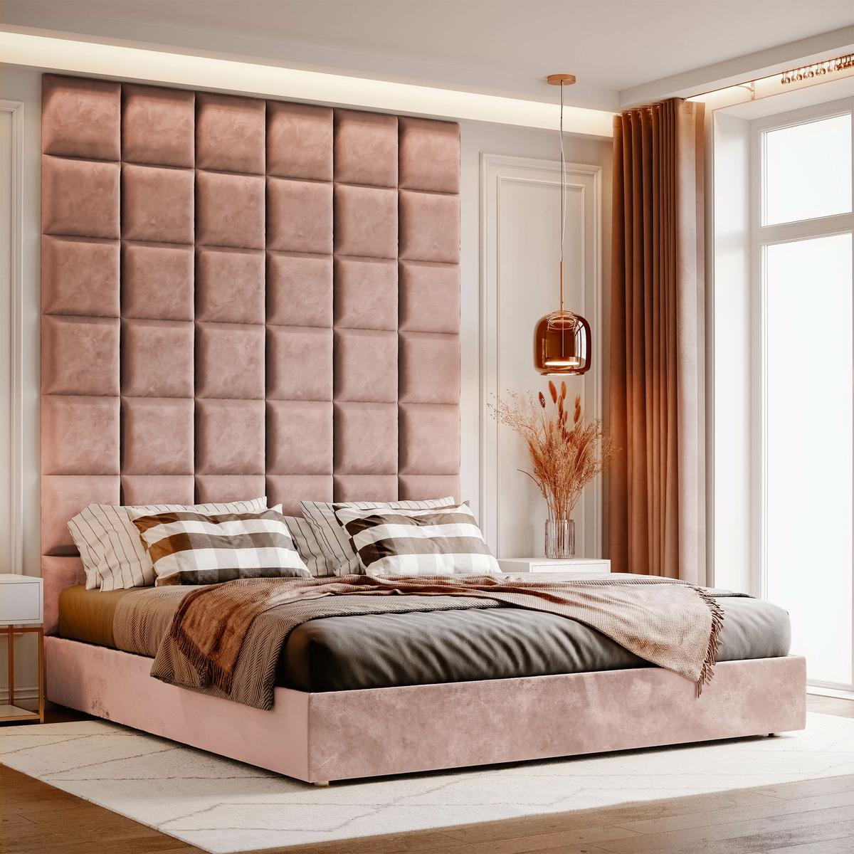 Panele tapicerowane 50x50 na ścianę magic velvet różowy nr. 5