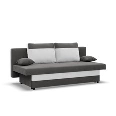 Kanapa 3-osobowa NOLA 191x92x91 cm wygodna sofa rozkładana z pojemnikiem do pokoju do salonu szara biała - Miniaturka zdjęcia nr 1