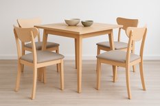 Krzesło drewniane VESTA 87x42x43 cm drewniane bukowe do jadalni dąb sonoma beżowe - Miniaturka zdjęcia nr 4