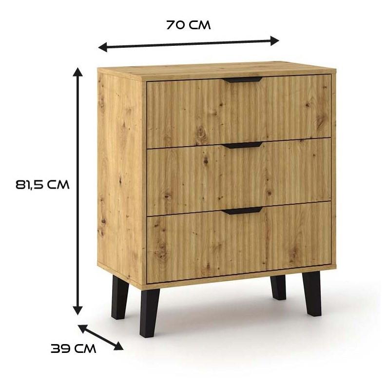 Komoda Scandi 81,5x70x39 cm do salonu sypialni slim dąb artisan nr. 3