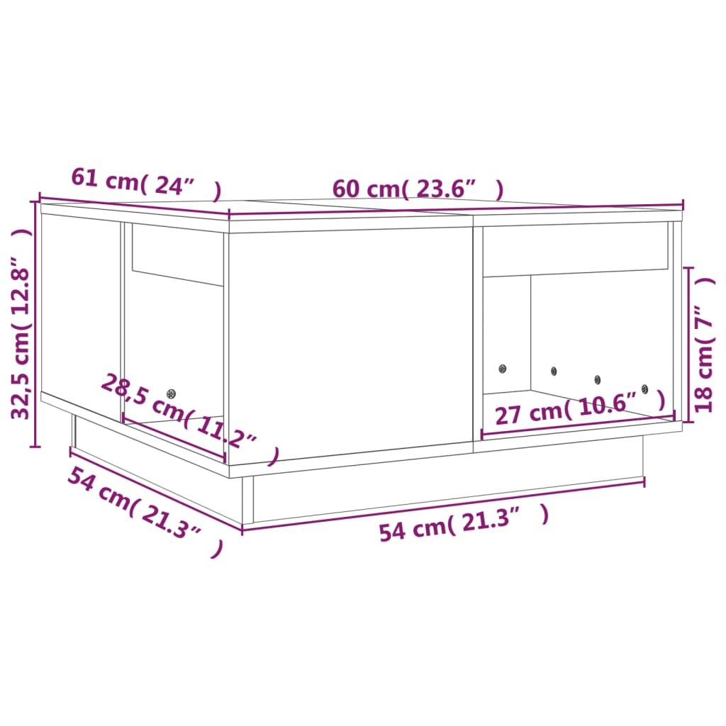 Stolik kawowy 60x61x32,5 cm z przestronnymi półkami lite drewno sosnowe do salonu nr. 8