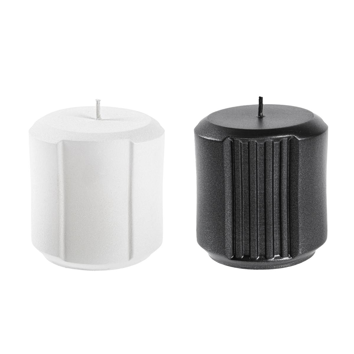 Świeca Rolls set of 2 White + Black Metallic nr. 4