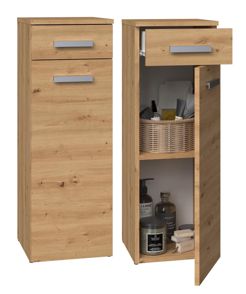Szafka łazienkowa NEL V DS 85x30x30 cm z szufladą i drzwiami do łazienki dąb artisan