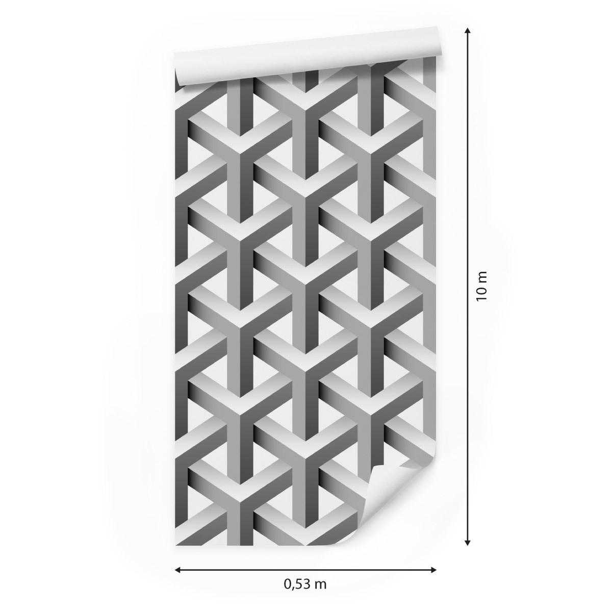 Tapeta geometryczna, efekt 3d, z głębią, do salonu  nr. 2