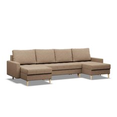 Narożnik ELMA 294x88x140 cm w kształcie U z leżankami rozkładany z funkcją spania sofa narożna sprężyna bonell  pojemniki beżowy - Miniaturka zdjęcia nr 3