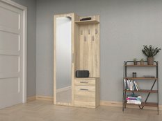 Garderoba z lustrem DUO 50x124x35 cm wieszaki szafa biała do przedpokoju - Miniaturka zdjęcia nr 8
