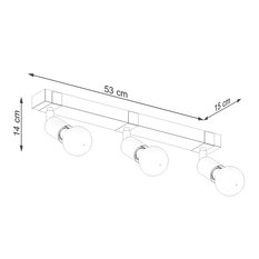 Plafon ZUCA 3 14x15x53 cm zwis sufitowy 3-punktowy E27 loft nowoczesna lampa sufitowa drewno naturalne czarny  - Miniaturka zdjęcia nr 5