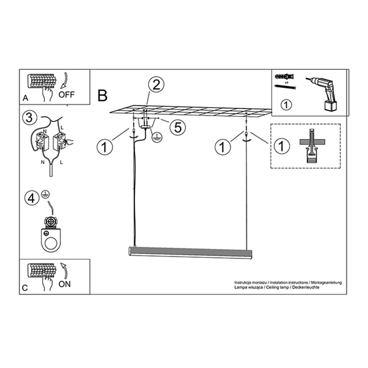 Lampa wisząca FARGE biała LED 3000K 150x8x120cm nowoczesna LED do salonu nr. 10