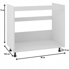 Korpus szafka kuchenna dolna 90x82x50,8 cm pod zlew z akcesoriami biały do kuchni - Miniaturka zdjęcia nr 2