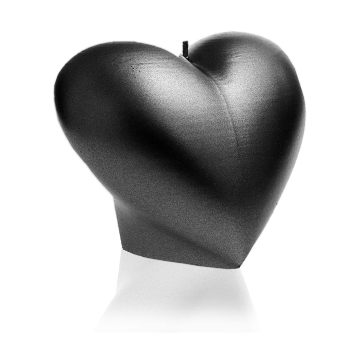 Świeca Heart Smooth Black Metallic