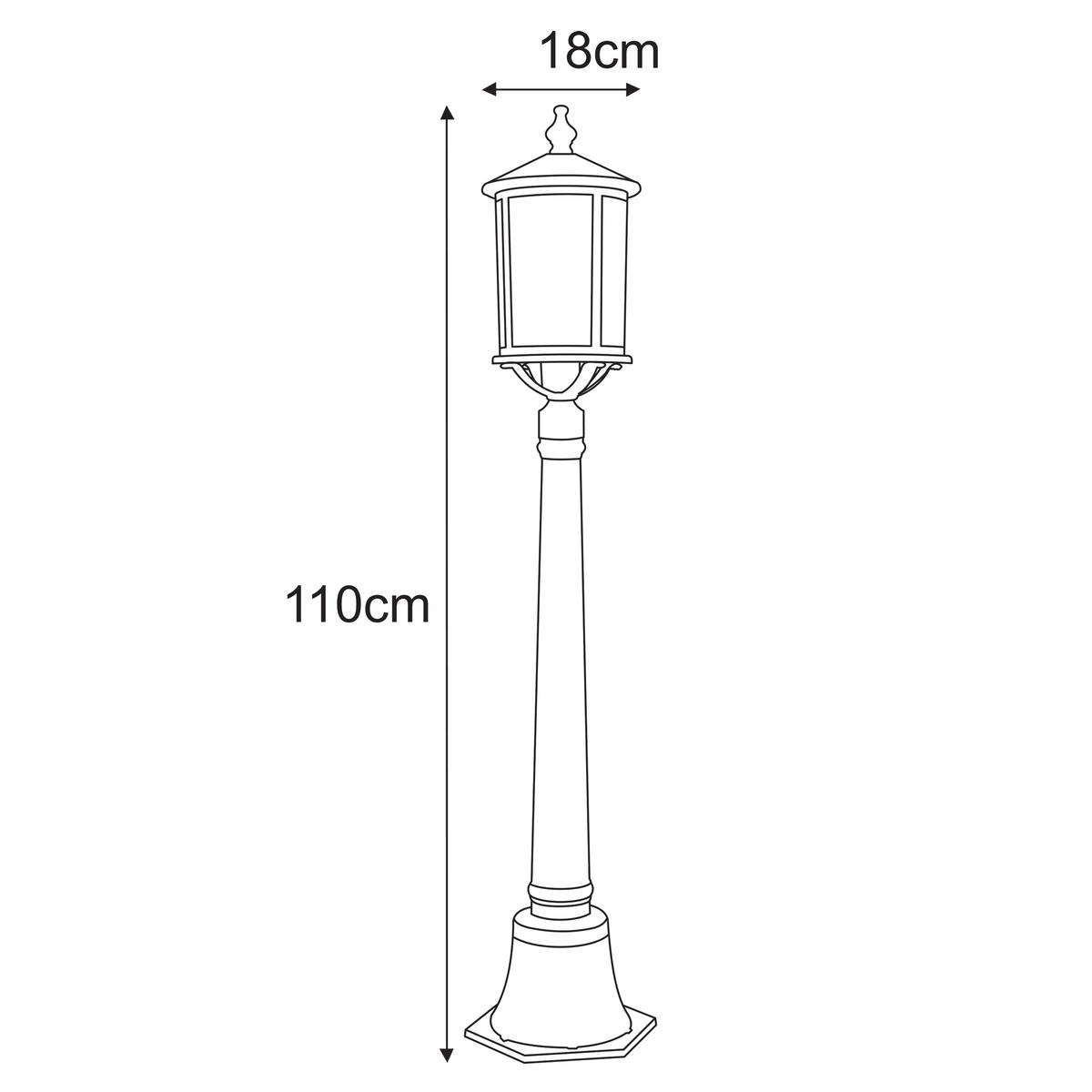 Lampa ogrodowa stojąca K-8222 MIAMI 18x110x18 cm do ogrodu czarny nr. 5