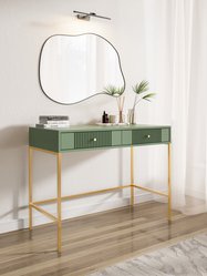 Toaletka Iseo 104 cm do sypialni garderoby zielony smoke green złoty - Miniaturka zdjęcia nr 6