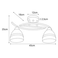 Lampa sufitowa K-JSL-6572/2 AB COLAR 45x25x18 cm do salonu lub jadalni patyna - Miniaturka zdjęcia nr 2