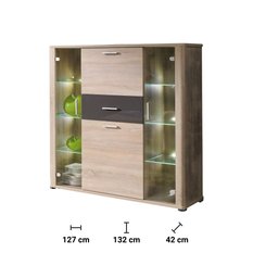 Kredens Fill 127 cm do sypialni salonu dąb sonoma - Miniaturka zdjęcia nr 2