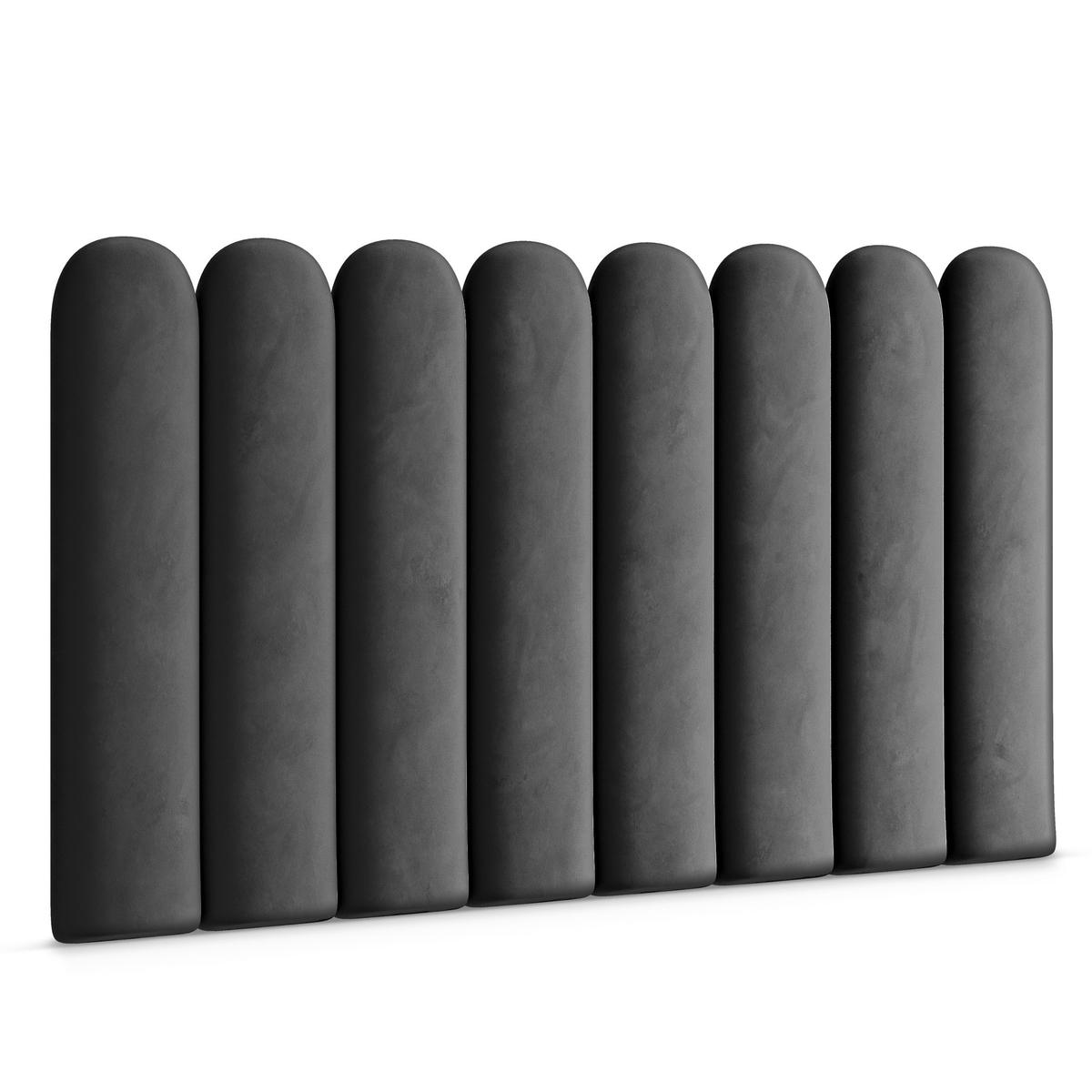 Panele tapicerowane 20x80 cm na ścianę płotek grafitowy