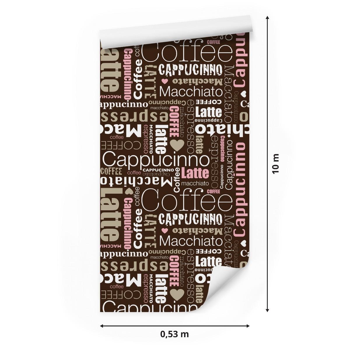 Tapeta kawa typografia napisy serduszka do kuchni  nr. 2