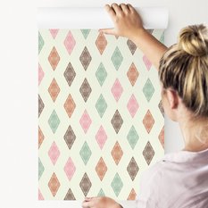 Tapeta Flizelinowa Kolorowe ROMBY Dekor Styl Boho  - Miniaturka zdjęcia nr 4