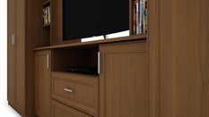 Meblościanka z szafą DAKO 380x240x55 cm zestaw mebli do salonu RTV Wiśnia porto  - Miniaturka zdjęcia nr 4