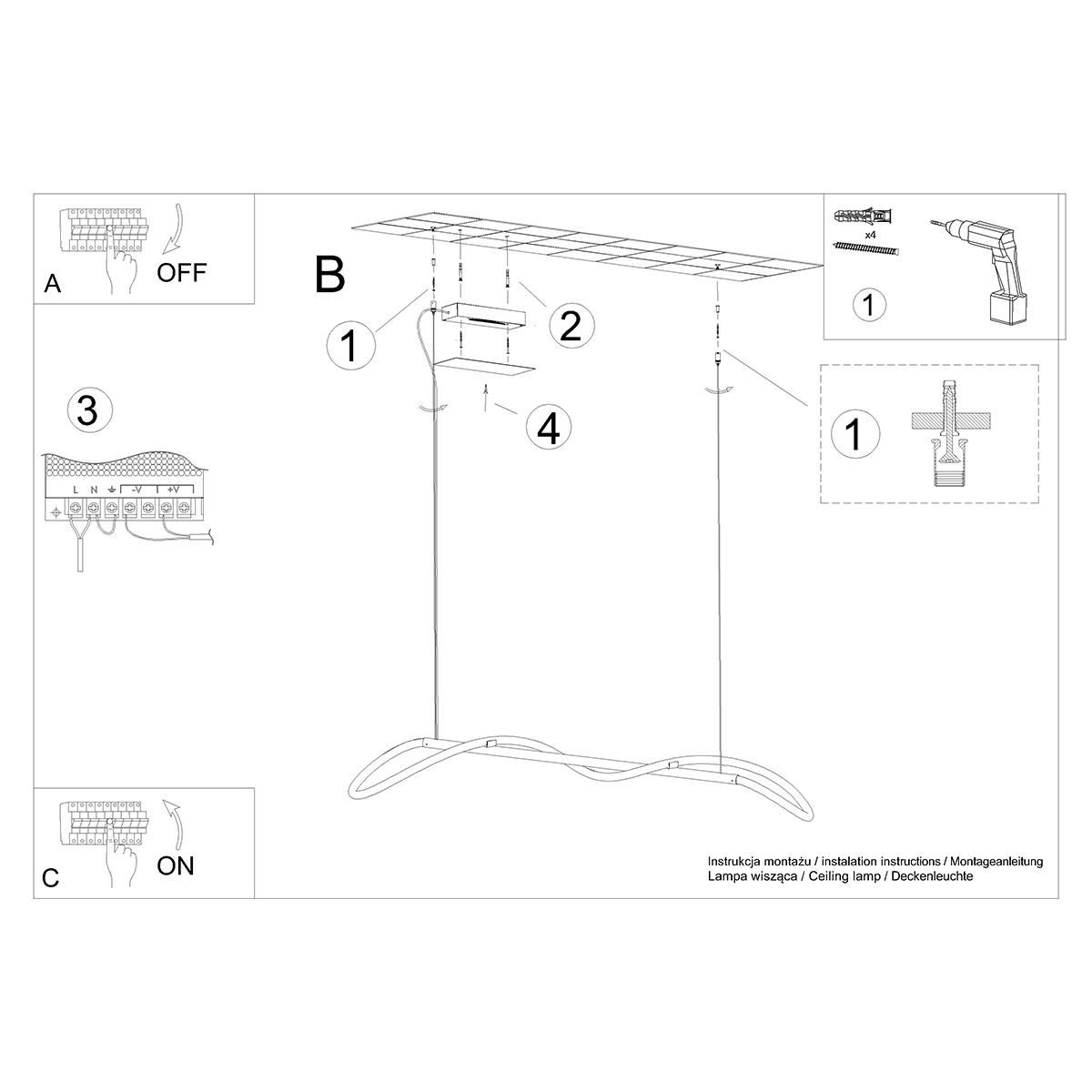 Lampa wisząca GALAKSE 148 czarna LED 2700-6500K 160x58x148cm nowoczesna LED do salonu nr. 10