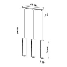 Lampa wisząca LUVO 3L 90x6x45cm nowoczesna G10 do salonu - Miniaturka zdjęcia nr 4