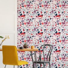 Tapeta retro garnki łyżki słodycze owoce do kuchni  - Miniaturka zdjęcia nr 5
