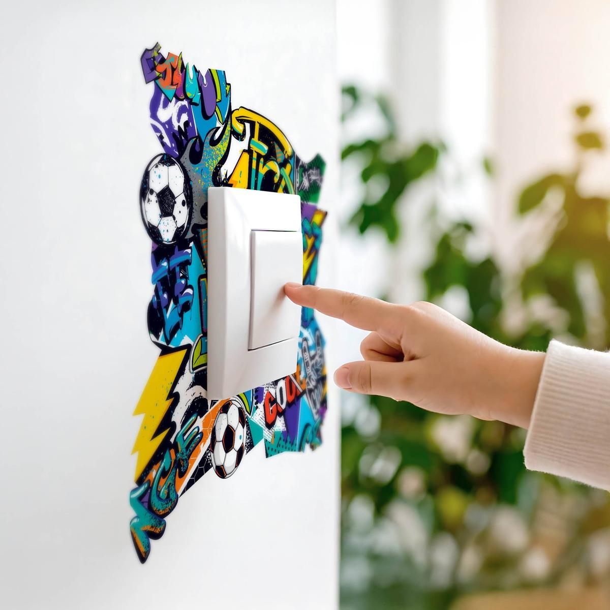 Naklejka Pod Włącznik Światła Dla Dzieci Graffiti 20x20 Abstrakcja Piłka Nożna nr. 7