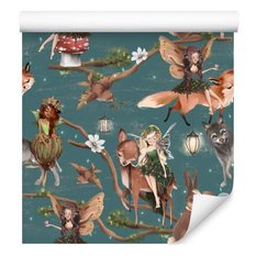 Tapeta Dla Dziewczynki WRÓŻKI Zwierzątka Kwiatki  - Miniaturka zdjęcia nr 7