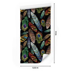 Tapeta do Salonu Dekoracja Ścienna Liście 3D Pawie Pióra - Miniaturka zdjęcia nr 2