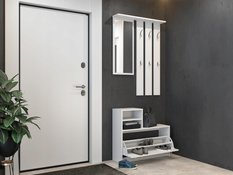 Garderoba GAR 85x180x24 cm szara imitacja betonu lustro wieszaki szafa do przedpokoju  - Miniaturka zdjęcia nr 9