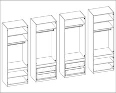 Szafa do garderoby XXL duża 320x230x57 cm z lustrem czarny/biel  - Miniaturka zdjęcia nr 6