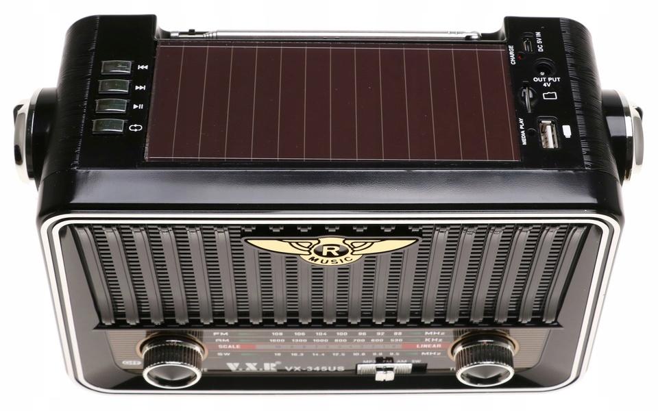 Radio RETRO Przenośne Głośnik TF MP3 USB Solar BLUETOOTH Akumulator 2471 nr. 5