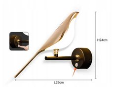 kinkiet Nordic Bird lampka nad łóżko z włącznikiem ledowa do sypialni  - Miniaturka zdjęcia nr 5