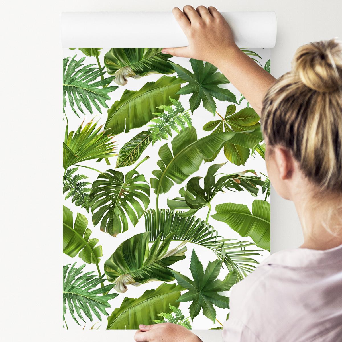 Tapeta LIŚCIE Tropikalne Bananowiec Palma Monstera 53x1000  nr. 5