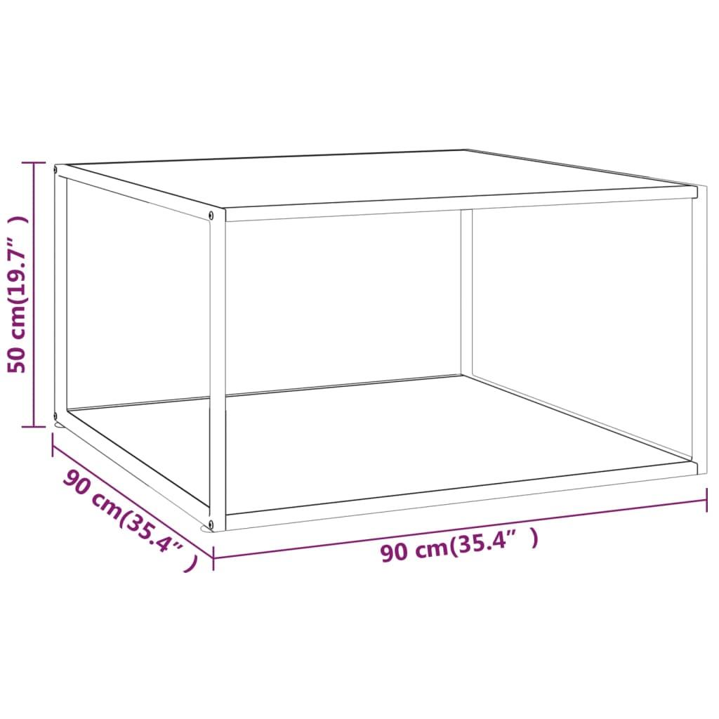  Stolik kawowyy 90x90x50 cm do salonu pokoju dziennego szkło w kolorze biały marmur nr. 5